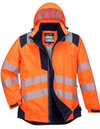 Warnschutz Regenjacke Winter Orange/Dunkelblau